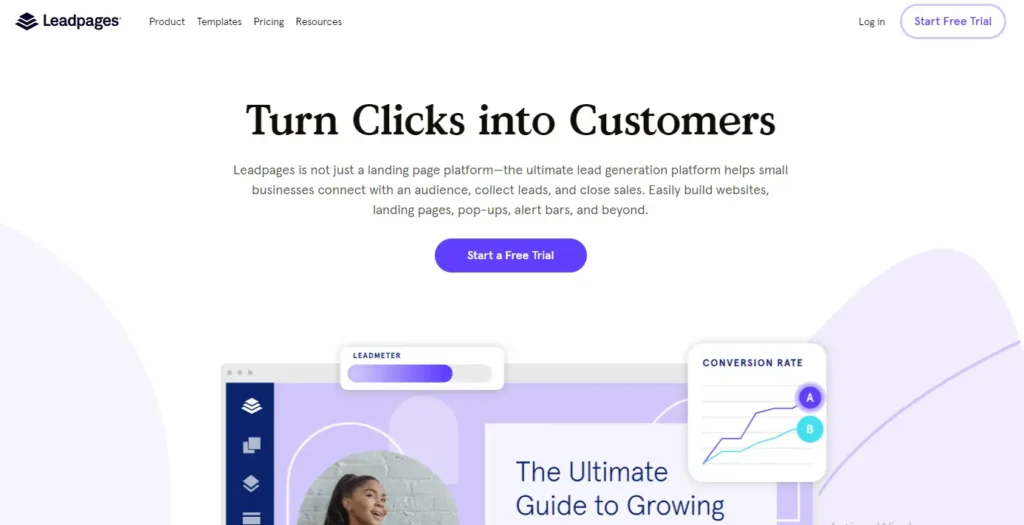 7+ Best Landing Page Builders to Get You More Leads (2024) 11 Leadpages home page