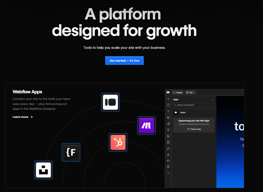 webflow design for growth