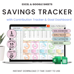 Savings Tracker Sinking Funds Tracker Google Sheets