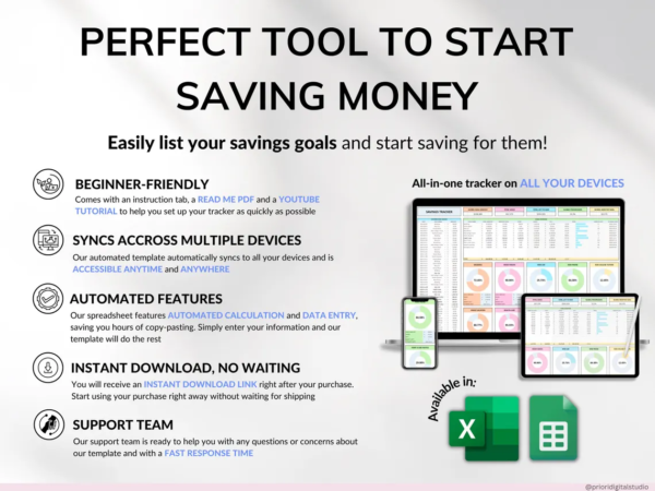 Savings Tracker Sinking Funds Tracker Google Sheets