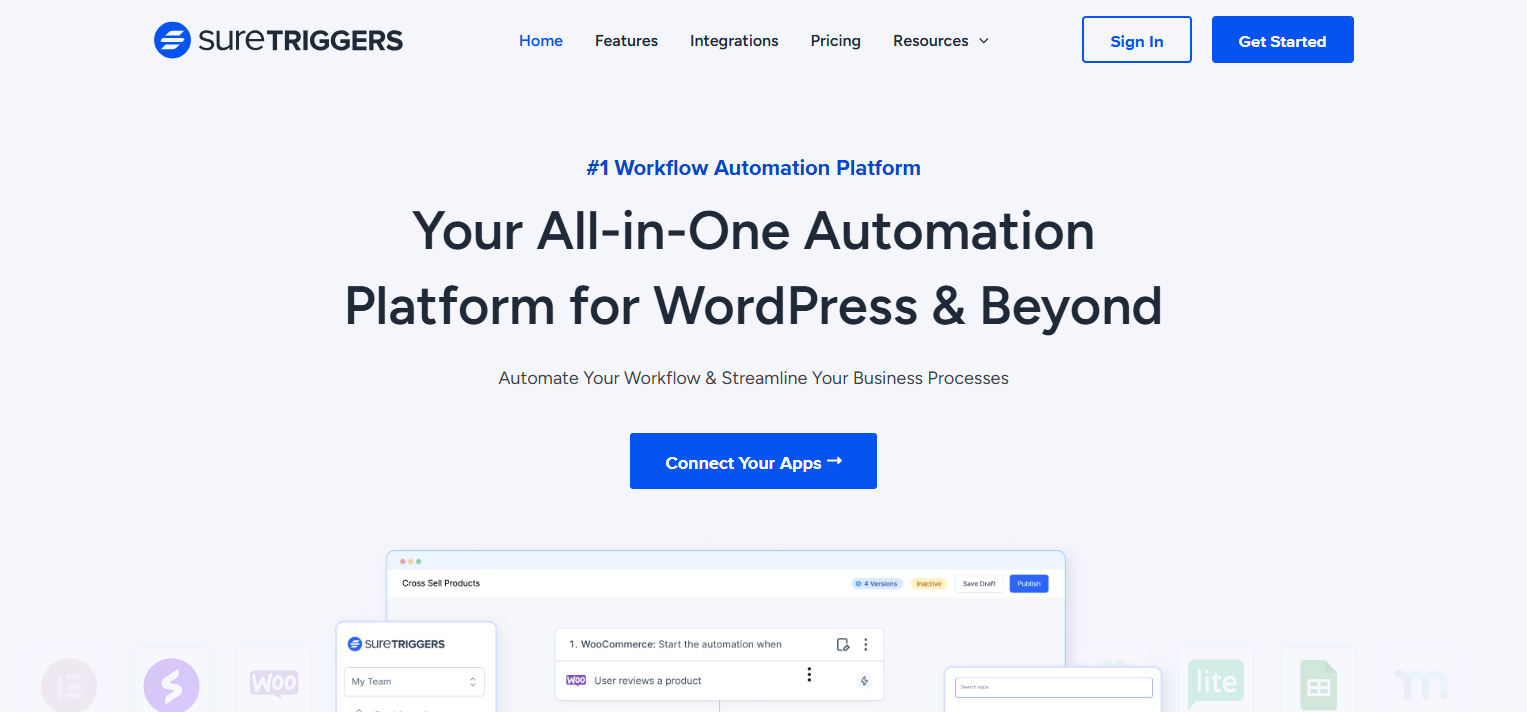 suretriggers home page
