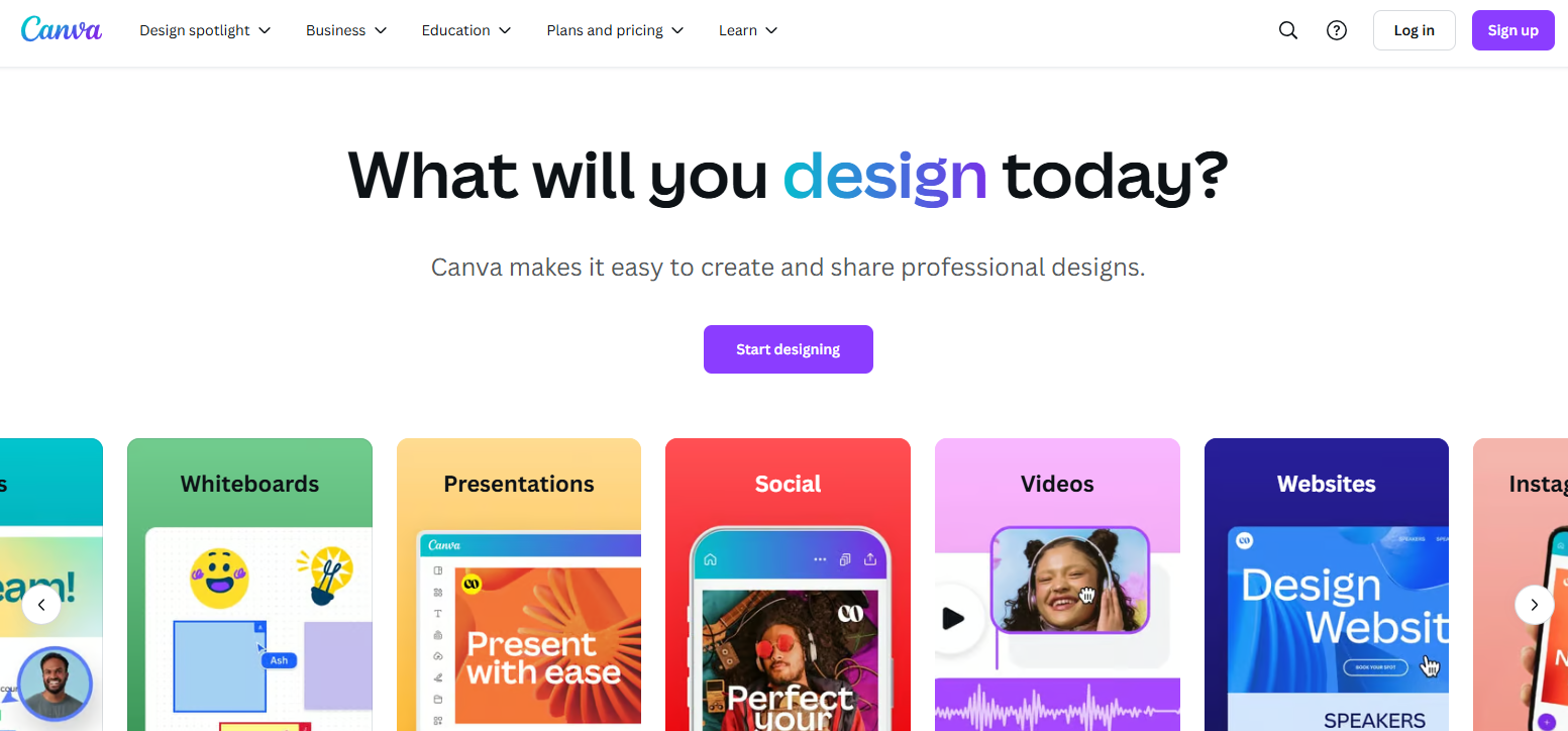 canva home page